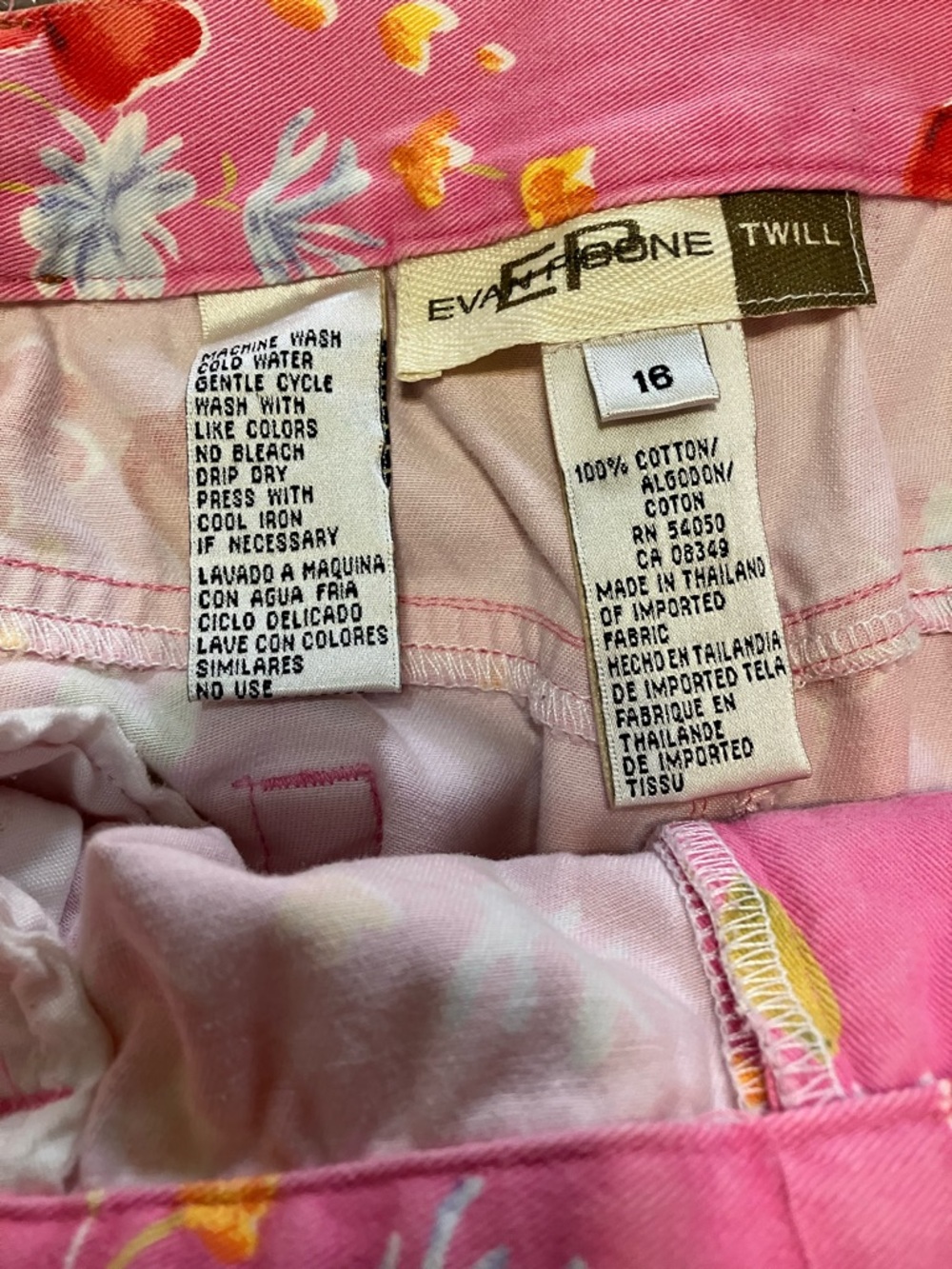 Evan Picone Pink Floral Jeans - Picture 2 of 2
